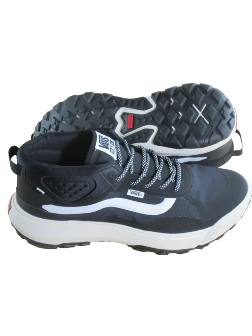 Vans Men's Mte Crosspath Mid Trail Shoes Black White All Weather Sizes NEW